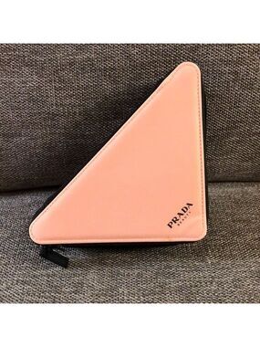 Prada Beauty Triangle Pouch Cosmetic Bag Authentic